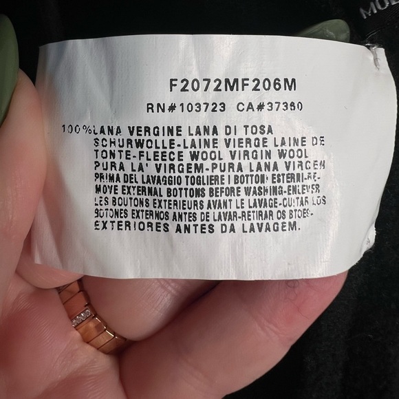 Emporio Armani women’s 100% Virgin Wool Black womens overcoat XS - Picture 10 of 12